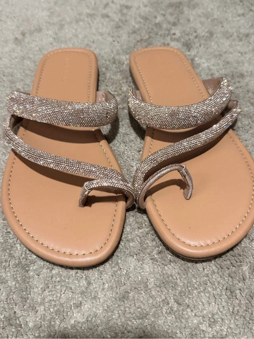 Torrid Women’s Rhinestone tose gold Slide Sandals